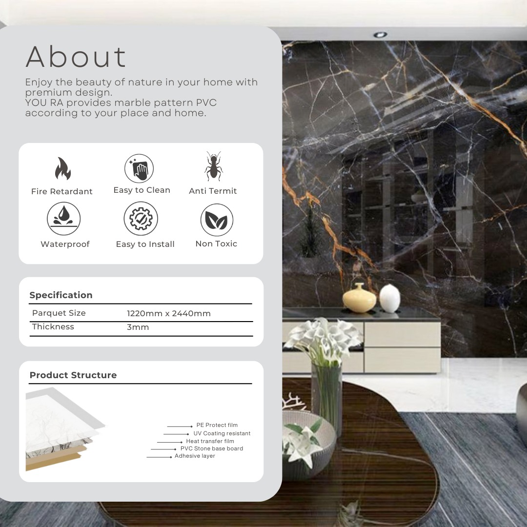 Youra Marble Marmer UPVC Board 3mm - Image 12